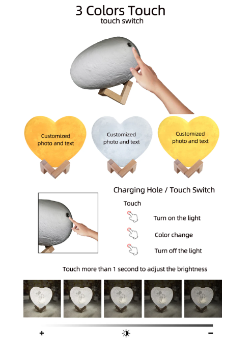 Heart Moon Lamp