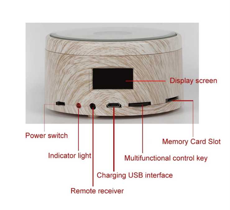 Crystal Lamp with Photo + Speaker