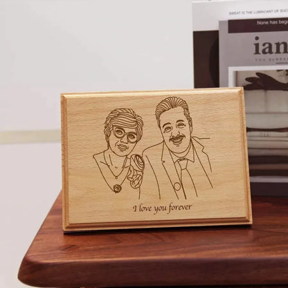 Line Drawing Wooden Photo