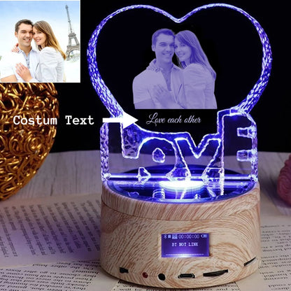 Crystal Lamp with Photo + Speaker