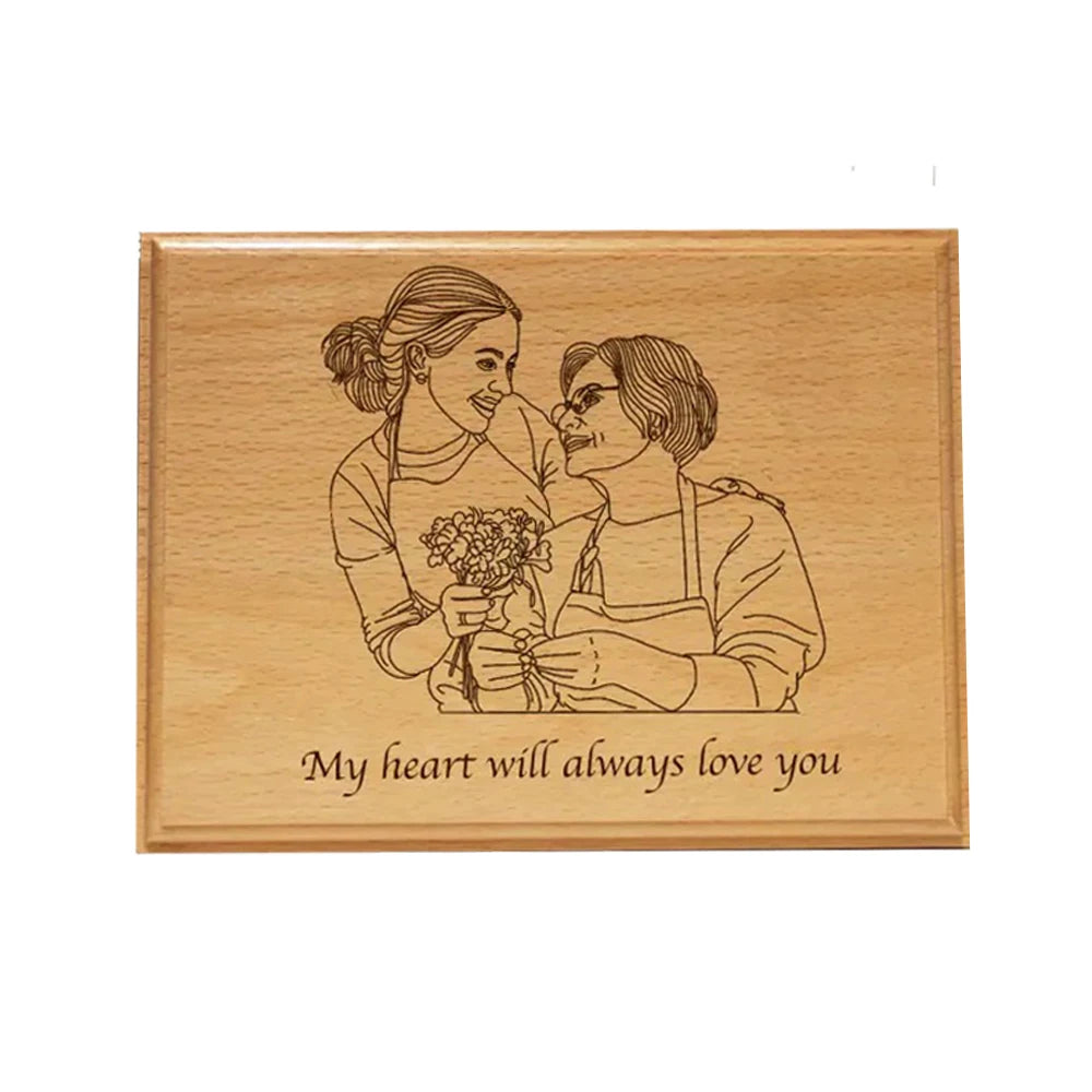 Line Drawing Wooden Photo